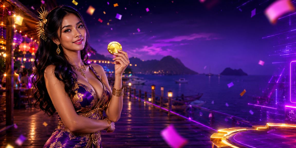Pemain Indonesia mengecek bonus deposit di malam hari di pasar malam menggunakan ponsel