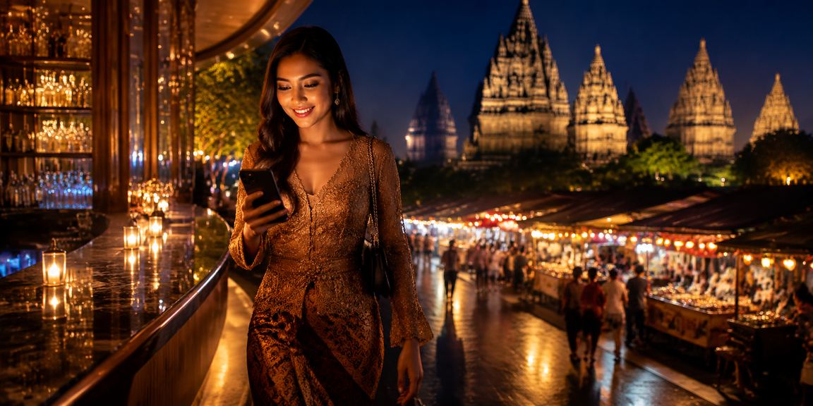 Pengguna Indonesia mengakses kasino mobile di malam hari dengan koneksi cepat dan tampilan responsif